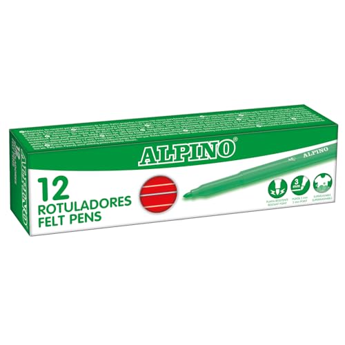 Alpino – Karton mit 12 Standmarkern. Rot | Waschbare Marker für Kinder | Helle Marker | Ideal für die Schule | Super haltbare Faserspitze und sichere Tinte auf Wasserbasis Alpino – Karton mit 12 Standmarkern. Rot | Waschbare Marker für Kinder | Helle Marker | Ideal für die Schule | Super haltbare Faserspitze und sichere Tinte auf Wasserbasis von Alpino