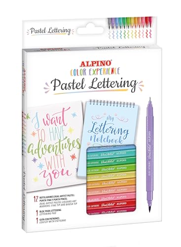 Alpino – Pastell-Lettering-Set, 12 Dual-Künstler-Marker, 1 Lettering-Notizbuch und 1 Leitfaden mit Mustern | Farbvielfalt | Kreativität ohne Grenzen | Kreativer Schriftzug Alpino – Pastell-Lettering-Set, 12 Dual-Künstler-Marker, 1 Lettering-Notizbuch und 1 Leitfaden mit Mustern | Farbvielfalt | Kreativität ohne Grenzen | Kreativer Schriftzug von Alpino