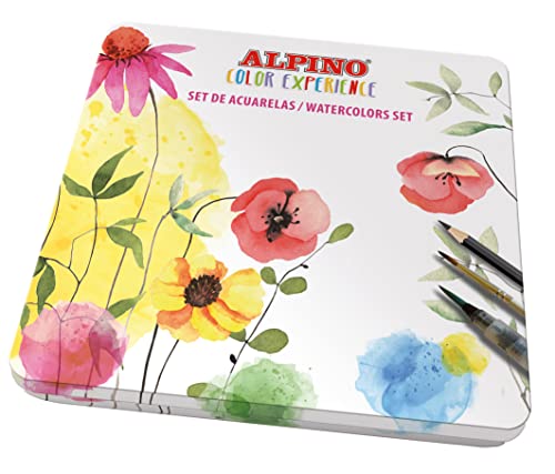 Alpino Set mit 36 Color Experience Aquarellfarben | 36 farbige Aquarelle | beinhaltet Pinsel und Schwamm, Graphitstift, Radiergummi, Spitzer und ein Set Aquarellpapier | Schachtel mit Aquarellfarben Alpino Set mit 36 Color Experience Aquarellfarben | 36 farbige Aquarelle | beinhaltet Pinsel und Schwamm, Graphitstift, Radiergummi, Spitzer und ein Set Aquarellpapier | Schachtel mit Aquarellfarben von Alpino