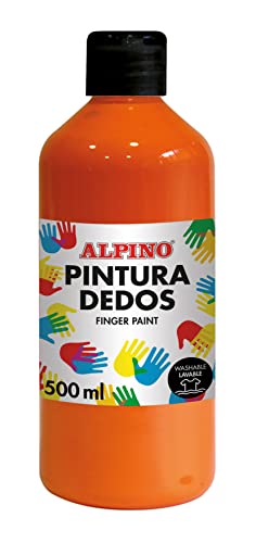Flasche Fingerfarbe 500ml orange von Alpino