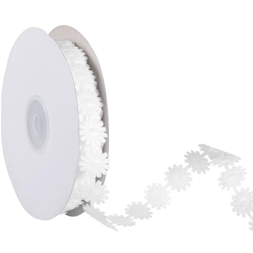 20 Yard Spitzenband Blumen Weiß 17mm Spitzenborte Blumen Dekoband Zierband Stickerei Spitzenborte Blumenband für Hochzeit Tischdeko Basteln von Alrhso
