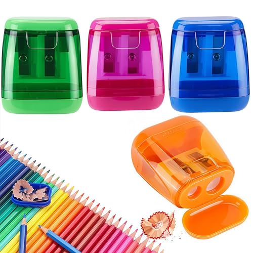 Alriedy 4 Stück Anspitzer Mit Behälter,Spitzer Mit Dose,Farben Anspitzer mit Behälter,Doppelloch-Bleistiftspitzer Pencil Sharpener,Für Dicke Und Dünne Stifte,Für Kinder Schule Büro Alriedy 4 Stück Anspitzer Mit Behälter,Spitzer Mit Dose,Farben Anspitzer mit Behälter,Doppelloch-Bleistiftspitzer Pencil Sharpener,Für Dicke Und Dünne Stifte,Für Kinder Schule Büro von Alriedy
