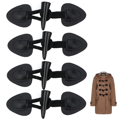 Alriedy 4 Paar Dufflecoat Verschluss Knebelknöpfe aus PU-Leder und Harz, Knebelverschluss für Jacken, dufflecoat buttons Mäntel und DIY Handwerk Kleidung Nähen Basteln Zubehör Alriedy 4 Paar Dufflecoat Verschluss Knebelknöpfe aus PU-Leder und Harz, Knebelverschluss für Jacken, dufflecoat buttons Mäntel und DIY Handwerk Kleidung Nähen Basteln Zubehör von Alriedy