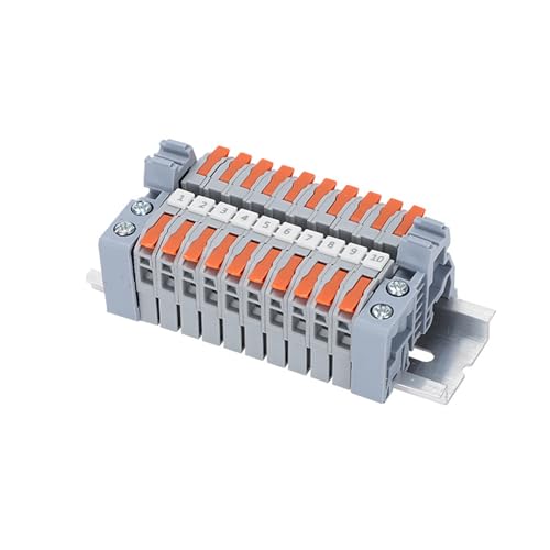 Alriedy Hutschienen Klemmen LT-2,5 orange Reihenklemme,Klemmleiste Elektro für Schnelles Verdrahten,Durchgangsklemme für Elektrische Leitungsverbindungen, Geeignet für DIY-Projekte und Elektrotechnik von Alriedy