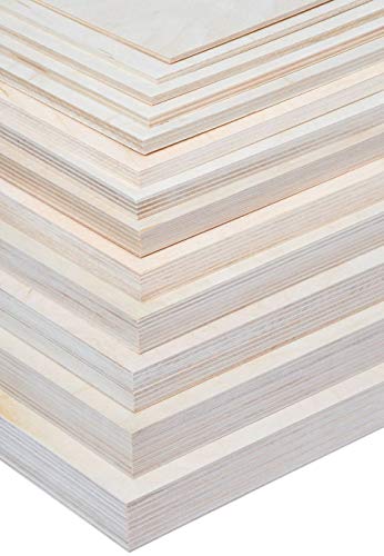 Alsino Bastler Holz Holzplatten zum Basteln DIY Heimwerker Multiplexplatte Zuschnitt Sperrholz-Platten Holz Massiv Naturfarbe unbehandelt von Alsino