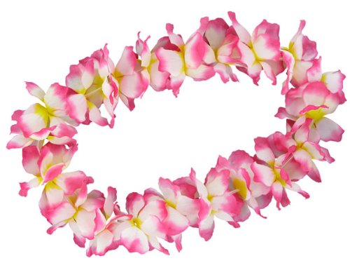 Alsino Deluxe Hawaiiketten Blumenketten Hulaketten Hawaii Party Deko Girlanden Set gemischt Hawaii Beach Party Deko, (gelb weiß pink) von Alsino