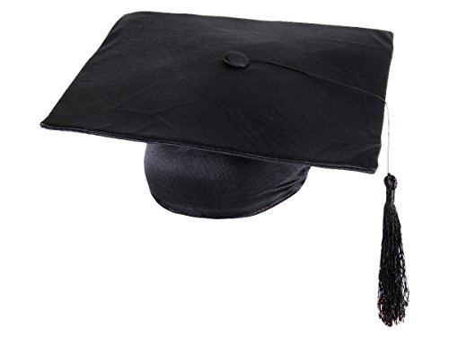 Alsino Günstiger Absolventen-Doktorhut – Einheitsgröße Strech – Ideal für Abschlussfeiern & Akademische Zeremonien Abschluss Uni Hut mit Quaste & Bommel - Erwachsene, Farbe: schwarz (1 Stück) von Alsino