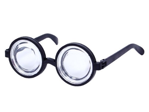 Alsino Doofenbrille Karneval Fasching Retro Hirni Nerd Brille klar Fasching Spaßbrille Doofi Brille von Alsino
