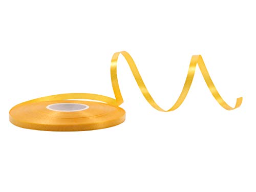 Alsino Geschenkband Deko Schleifenband Satinband für Geschenke und Verpackungen Gelb 0,5 cm Breit von Alsino
