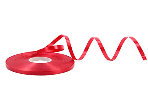 Alsino Geschenkband Deko Schleifenband Satinband für Geschenke und Verpackungen Rot 0,5 cm Breit von Alsino