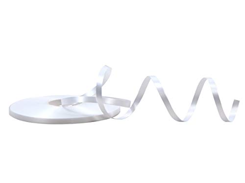 Alsino Geschenkband Deko Schleifenband Satinband für Geschenke und Verpackungen Weiß 0,5 cm Breit von Alsino