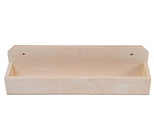 Alsino Gewürzregal Holz Gewürzhalter 36,7 x 7,8 x 5,0 cm Wandregal Schwebend Küchenregal Aufbewahrung - Unbehandelt, mit vorgebohrten Löchern (E) von Alsino