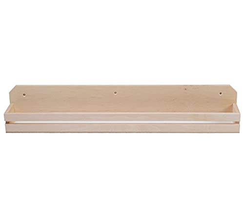 Alsino Gewürzregal Holz Gewürzhalter 60 x 7,8 x 5,0 cm Wandregal Schwebend Küchenregal Aufbewahrung - Unbehandelt, mit vorgebohrten Löchern (D) von Alsino