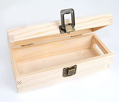 Alsino Holzbox mit Deckel Holzkiste Aufbewahrungsbox Deko Holz-Kiste Naturholz Unbehandelt (18x8x6 cm) von Alsino