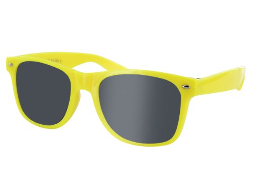 Alsino Nerd Brille ohne Stärke Karneval Rockabilly Fasching Nerdbrille Sonnenbrille Fake Schwarz Hornbrille für Kostüm Fakebrillen Accessoires Modebrille Vintage Lehrerin (gelb) von Alsino