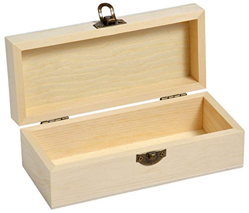 Alsino Sammler Holzbox mit Deckel Holz-Schatulle Holzkiste Truhe Schatzkiste Tee-Box Sortierbox Holz-Kiste (17,9x8x6,4 cm) Box 01 von Alsino