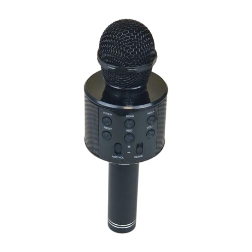 Alsino Schwarzes tragbares Bluetooth Karaoke Mikrofon - Drahtlos, Android, iPhone, iPad und PC über Bluetooth, Geschenk für Kinder, Erwachsene, Heim-Partys & JGA – Mit Lautsprecher & Recorder von Alsino