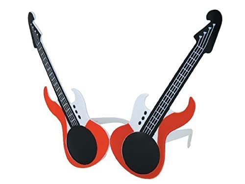 Alsino Sonnenbrille Herzbrille Fun-Brille Party Brille Photo-Booth Hippie, Einheitsgröße für Damen und Herren – (F-007) Gitarre von Alsino