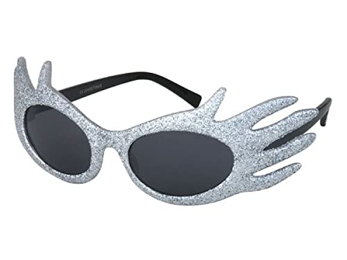 Alsino Sonnenbrille Herzbrille Fun-Brille Party Brille Photo-Booth Hippie, Einheitsgröße für Damen und Herren – (F-008) Madam Edna silber von Alsino