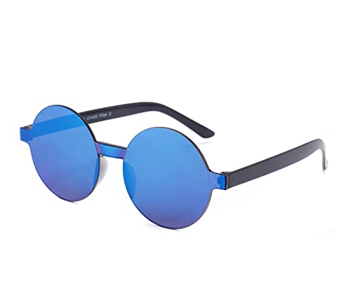 Alsino Sonnenbrille Herzbrille Fun-Brille Party Brille Photo-Booth Hippie, Einheitsgröße für Damen und Herren – (F-071) verspiegelt blau von Alsino