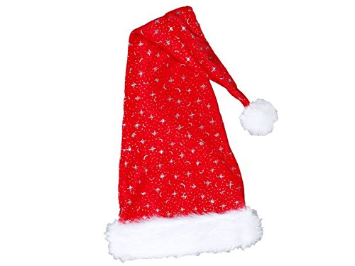 Alsino Premium Weihnachtsmütze XXL Nikolausmütze extra-lang mit glitzer Xmas Mütze Hut Weihnachtsmannmütze 35 von Alsino