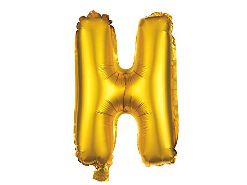 Alsino XXL Folienballons Luftballon Heliumballon Buchstabenballon A-Z Gold 80 cm Party Geburtstag Hochzeit, Variante wählen:BAL-177 Buchstabe H von Alsino