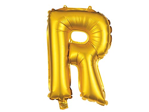 Alsino XXL Folienballons Luftballon Heliumballon Buchstabenballon A-Z Gold 80 cm Party Geburtstag Hochzeit, Variante wählen:BAL-187 Buchstabe R von Alsino