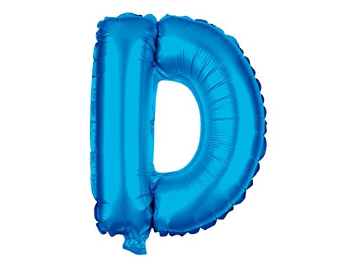 Alsino XXL Heliumballons Buchstabenballons Größe: ca. 80 cm Buchstaben A-Z Blau, BAL-251 Buchstabe D von Alsino