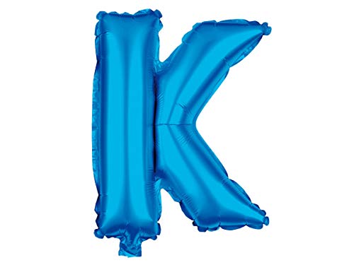 Alsino XXL Heliumballons Buchstabenballons Größe: ca. 80 cm Buchstaben A-Z Blau, BAL-258 Buchstabe K von Alsino