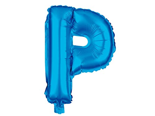 Alsino XXL Heliumballons Buchstabenballons Größe: ca. 80 cm Buchstaben A-Z Blau, BAL-263 Buchstabe P von Alsino