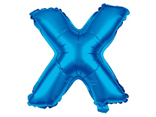 Alsino XXL Heliumballons Buchstabenballons Größe: ca. 80 cm Buchstaben A-Z Blau, BAL-271 Buchstabe X von Alsino