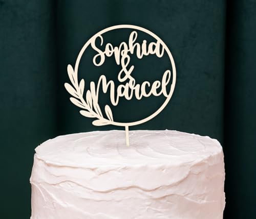 Cake Topper Hochzeit personalisiert – mit Namen des Brautpaares – wählbar: 15 cm oder 20 cm – Material: Birke Holz, Acryl oder farbiges Holz – Tortenstecker Hochzeitsdeko Geschenk Cake Topper Hochzeit personalisiert – mit Namen des Brautpaares – wählbar: 15 cm oder 20 cm – Material: Birke Holz, Acryl oder farbiges Holz – Tortenstecker Hochzeitsdeko Geschenk von Alsino