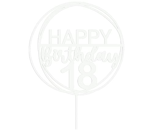 Happy Birthday Cake Topper - 15 cm Höhe, aus Acrylglas - Geburtstag mit Zahl Kuchendeko mit Liebe zum Detail Acryl personalisiert mit Wunschzahl von Alsino