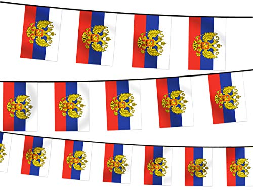 Wimpel Dekoration Länderwimpel Länderfahnen Wimpelkette Länderflaggen Fanartikel, Modell wählen:Wimpel Russland (Wimpel Russland 4.50 m) von Alsino