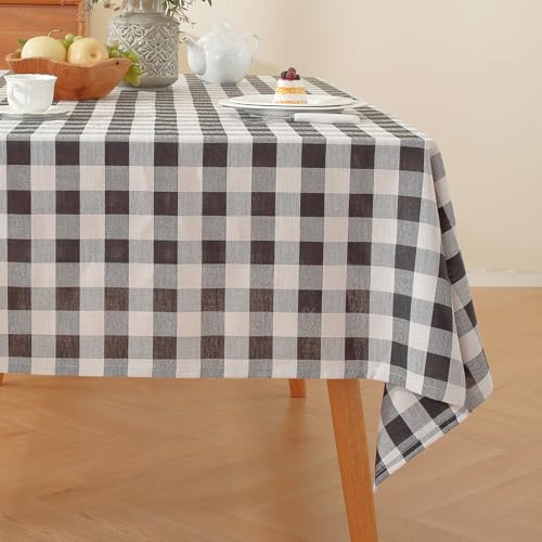Alsoo Gingham-Tischdecke, rechteckig, strapazierfähig, Baumwolle, kariert, Tischdecken für Frühling, Picknick, Küche, Esszimmer, Schwarz und Weiß, 152,4 x 304,8 cm Alsoo Gingham-Tischdecke, rechteckig, strapazierfähig, Baumwolle, kariert, Tischdecken für Frühling, Picknick, Küche, Esszimmer, Schwarz und Weiß, 152,4 x 304,8 cm von Alsoo