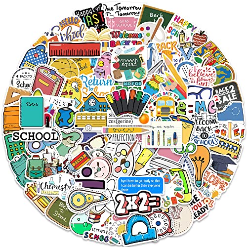 100 Stk Sticker Schule, Aufkleber Schule Wasserfest Klebeetiketten, Sticker Einschulung Kreatives Cartoon Muster für Einladungskarten Einschulung, Schulanfang Deko, Schultüte Deko, Einschulungsdeko 100 Stk Sticker Schule, Aufkleber Schule Wasserfest Klebeetiketten, Sticker Einschulung Kreatives Cartoon Muster für Einladungskarten Einschulung, Schulanfang Deko, Schultüte Deko, Einschulungsdeko von Altaroo
