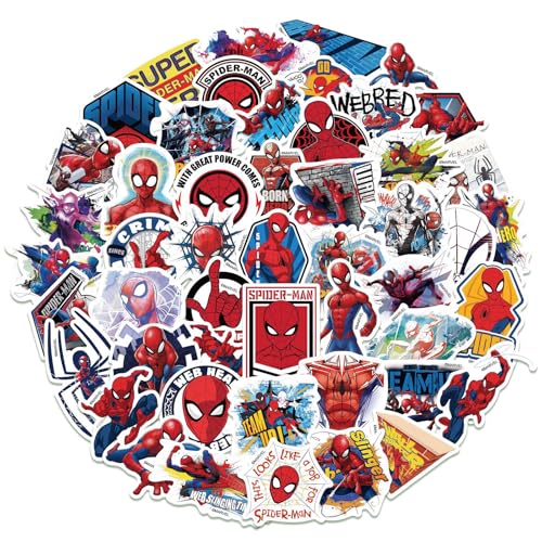 50 Stück Sticker Set, Spidey and His Friends Aufkleber Kinder, Aufkleber Kinder Wasserfest für Skateboards, Helme, Water Bottle, Tablets, Schultaschen, Kühlschränke, Fahrräder, Türen, Tischplatten von Altaroo