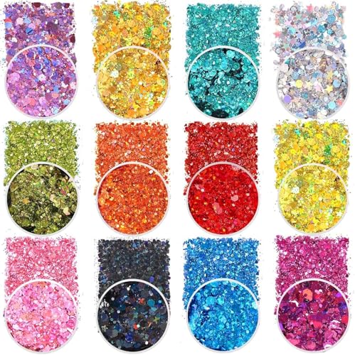 Altaroo 12 Farbe Glitze, Bastel Glitter, Glitzerpulver, Glitzerpulver zum Basteln, von Altaroo