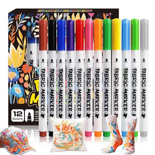 Altaroo 12 Stück Textilstifte Waschmaschinenfest, Textilstifte, Textilmarker Ungiftige für Kleidung, Taschen & Schuhe, Stoffmalfarben Waschfest Permanente für Kinder, Erwachsene Altaroo 12 Stück Textilstifte Waschmaschinenfest, Textilstifte, Textilmarker Ungiftige für Kleidung, Taschen & Schuhe, Stoffmalfarben Waschfest Permanente für Kinder, Erwachsene von Altaroo