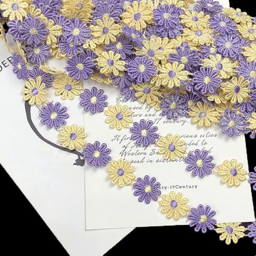 Altaroo 15 Yards/13,7m Spitzenborte Blumen 25mm, Florale Spitzenborte Gelb Lila, Blumenband Stoffblumen zum Aufnähen, Dekoband für Borten und Bänder zum Nähen für Hüte, Kleidung, Taschen usw Altaroo 15 Yards/13,7m Spitzenborte Blumen 25mm, Florale Spitzenborte Gelb Lila, Blumenband Stoffblumen zum Aufnähen, Dekoband für Borten und Bänder zum Nähen für Hüte, Kleidung, Taschen usw von Altaroo