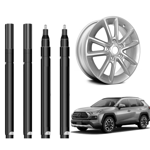 Altaroo 4 Stück Silberstift, Lackstift Schwarz Silber 2mm, Chrom Lack Marker Metallic Wasserfest Spiegel, Lackstift Silber Metallic für Auto, Modellmetall, Glas, Kunststoff von Altaroo