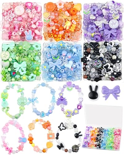 Altaroo 450 Perlenset für Armbänder, Perlen Acrylperlen Armbandherstellung, Blumen, Sterne, Schmetterlinge, Armbänder Selber Machen für Schmuckherstellung, Schlüsselanhänger, Halsketten, Handyanhänger Altaroo 450 Perlenset für Armbänder, Perlen Acrylperlen Armbandherstellung, Blumen, Sterne, Schmetterlinge, Armbänder Selber Machen für Schmuckherstellung, Schlüsselanhänger, Halsketten, Handyanhänger von Altaroo
