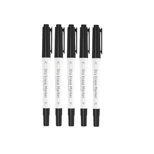 Altaroo 5er Folienstifte 0,5mm 1,0mm, Folienstift Abwischbar Doppelkopf Schwarz, Wasserlöslicher Folienstift Non Permanent, Whiteboard Marker für Schule, Büro, Zuhause, Blackboard Altaroo 5er Folienstifte 0,5mm 1,0mm, Folienstift Abwischbar Doppelkopf Schwarz, Wasserlöslicher Folienstift Non Permanent, Whiteboard Marker für Schule, Büro, Zuhause, Blackboard von Altaroo