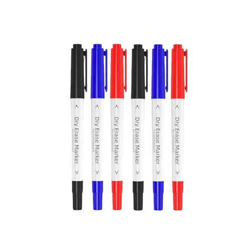 Altaroo 6er Folienstifte 0,5mm 1,0mm, Folienstift Abwischbar Doppelkopf Schwarz, Rot, Blau, Wasserlöslicher Folienstift Non Permanent, Whiteboard Marker für Schule, Büro, Zuhause, Blackboard Altaroo 6er Folienstifte 0,5mm 1,0mm, Folienstift Abwischbar Doppelkopf Schwarz, Rot, Blau, Wasserlöslicher Folienstift Non Permanent, Whiteboard Marker für Schule, Büro, Zuhause, Blackboard von Altaroo