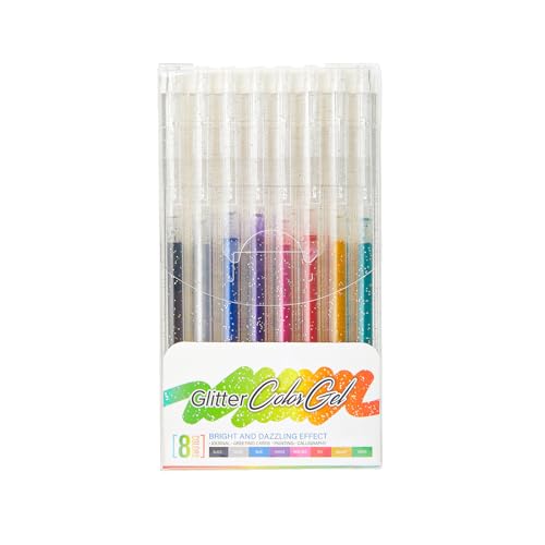 Altaroo 8 Stück Glitzerstifte, Filzstifte mit Dünner Spitze Pastell Drücken, Stifte für Filzstifte Kinder, Glitzerstifte Mädchen Verwendung als Sammelalbum, Tagebuch, zum Zeichnen und Notieren von Altaroo
