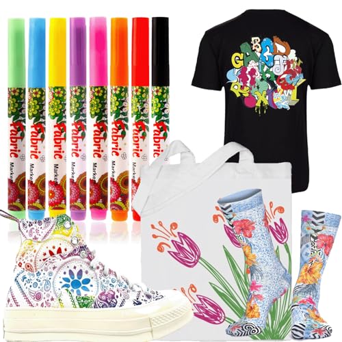 Altaroo 8 Stück Textilstifte Waschmaschinenfest, Textilstifte, Textilmarker Ungiftige für Kleidung, Taschen & Schuhe, Stoffmalfarben Waschfest Permanente für Kinder, Erwachsene Altaroo 8 Stück Textilstifte Waschmaschinenfest, Textilstifte, Textilmarker Ungiftige für Kleidung, Taschen & Schuhe, Stoffmalfarben Waschfest Permanente für Kinder, Erwachsene von Altaroo