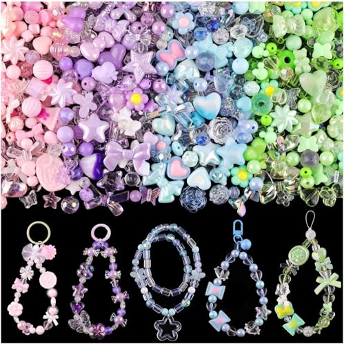 Altaroo Acrylperlen Groß, perlen für schlüsselanhänger, perlen für armbänder, Perlen Formen verschmelzen für Schlüsselanhänger, Handyanhängern, Taschenanhängern von Altaroo