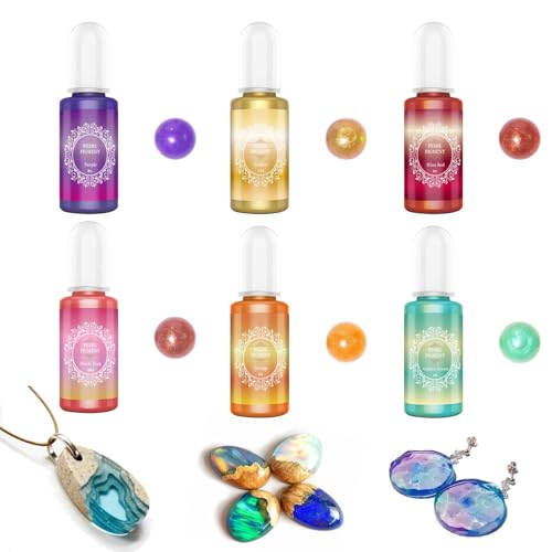 Altaroo Epoxidharz Farbe 6 Farben, Farbpigmente für Gießpulver Perlglanz Flüssige, Gießpulver Farbe für Hartz Farbe, UV Resin, Harz Farbstoff -je 10ml von Altaroo