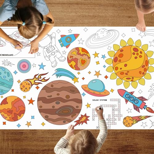 Altaroo Maltischdecke für Kinder 76 * 183cm, Ausmaltischdecke Kinder Planet Weltraum, Tischdecke zum Ausmalen Kinder, wasserdichte Papiertischdecke Geeignet für Buntstifte, Bleistifte, Zeichenstifte Altaroo Maltischdecke für Kinder 76 * 183cm, Ausmaltischdecke Kinder Planet Weltraum, Tischdecke zum Ausmalen Kinder, wasserdichte Papiertischdecke Geeignet für Buntstifte, Bleistifte, Zeichenstifte von Altaroo