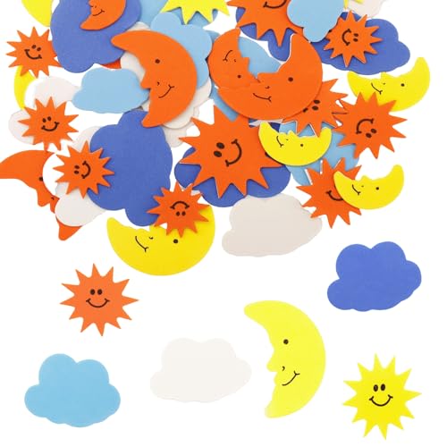 Altaroo Moosgummi Sticker Sterne, Mond und Wolken, Moosgummi Basteln Selbstklebend Aufkleber, Selbstklebend 60 Stück Altaroo Moosgummi Sticker Sterne, Mond und Wolken, Moosgummi Basteln Selbstklebend Aufkleber, Selbstklebend 60 Stück von Altaroo